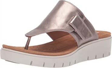 Sandalias De Mujer Un Karely Dew Destalonadas En Piel Dorada Metalizada Clarks