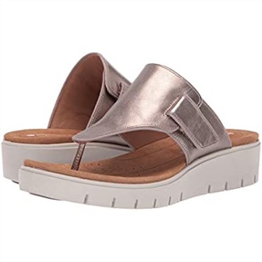 Sandalias De Mujer Un Karely Dew Destalonadas En Piel Dorada Metalizada Clarks