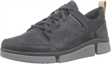 Zapatillas Bajas Tri-turn De Mujer Clarks De Nobuk Gris Gris Oscuro