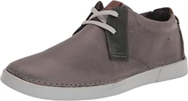 Zapatillas Bajas Gereld De Hombre En Piel Gris Clarks