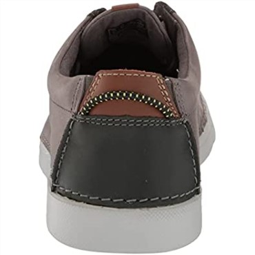 Zapatillas Bajas Gereld De Hombre En Piel Gris Clarks