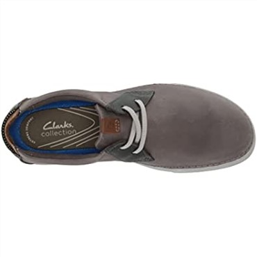 Zapatillas Bajas Gereld De Hombre En Piel Gris Clarks