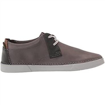 Zapatillas Bajas Gereld De Hombre En Piel Gris Clarks