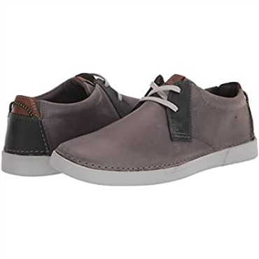Zapatillas Bajas Gereld De Hombre En Piel Gris Clarks