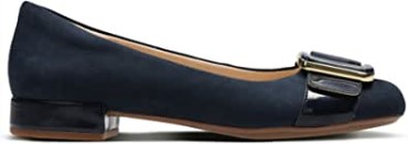 Resbalón De Las Señoras En Los Zapatos De Tacón Bajo Rosabella Faye Clarks Azul Marino
