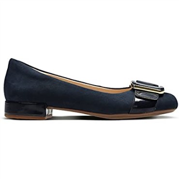Resbalón De Las Señoras En Los Zapatos De Tacón Bajo Rosabella Faye Clarks Azul Marino