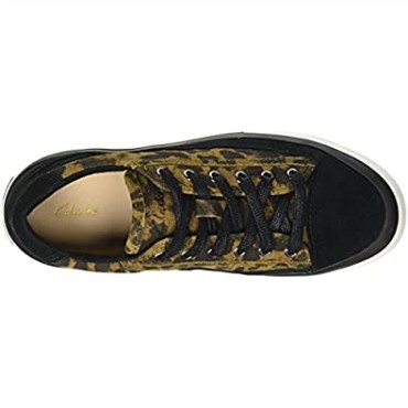 Zapatillas Clarks Aceley Con Cordones De Ante Leopardo Para Mujer