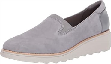 Mocasines Mujer Clarks Sharon Dolly Ante Gris Claro