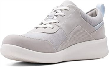 Sneakers De Mujer Sillian 20 Kae De Tejido Gris Claro Clarks