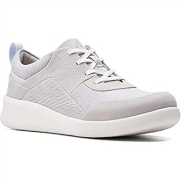 Sneakers De Mujer Sillian 20 Kae De Tejido Gris Claro Clarks