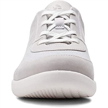 Sneakers De Mujer Sillian 20 Kae De Tejido Gris Claro Clarks