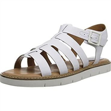 Lydie Kona Sandalias De Gladiador De Cuero Con Punta Abierta Cuero Blanco Clarks