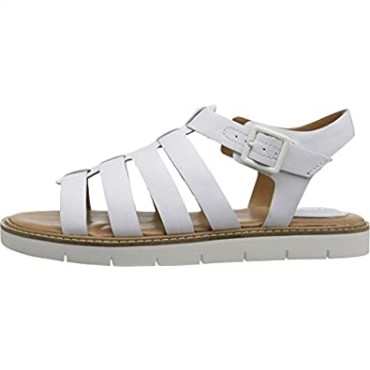 Lydie Kona Sandalias De Gladiador De Cuero Con Punta Abierta Cuero Blanco Clarks