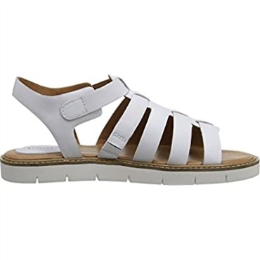 Lydie Kona Sandalias De Gladiador De Cuero Con Punta Abierta Cuero Blanco Clarks