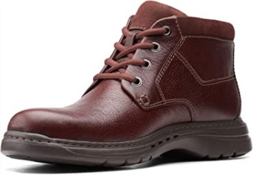Mahoga Ny Cuero Caído Para Hombre Un Brawley Up Bota Clarks