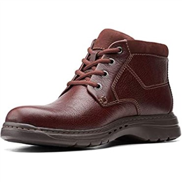 Mahoga Ny Cuero Caído Para Hombre Un Brawley Up Bota Clarks