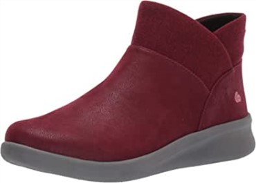 Botines Mujer Sillian 20 Twilight En Nubuck Sintetico Clarks Granate