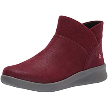 Botines Mujer Sillian 20 Twilight En Nubuck Sintetico Clarks Granate