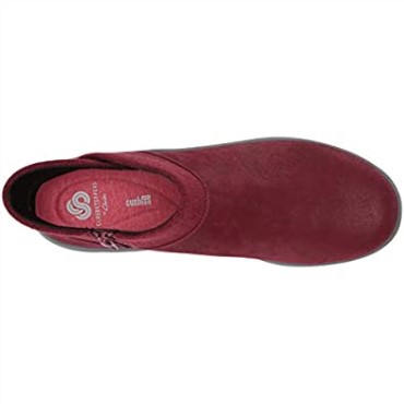 Botines Mujer Sillian 20 Twilight En Nubuck Sintetico Clarks Granate