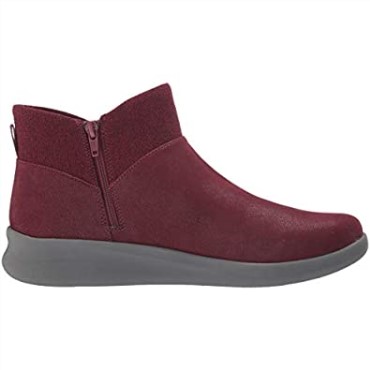 Botines Mujer Sillian 20 Twilight En Nubuck Sintetico Clarks Granate