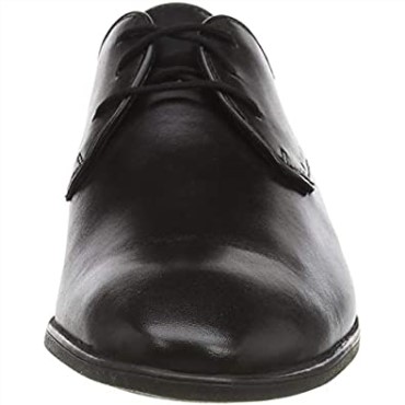 Zapatos Planos De Hombre Bampton Park Oxford Clarks Cuero Negro