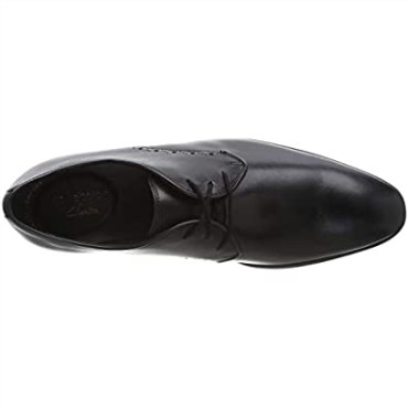 Zapatos Planos De Hombre Bampton Park Oxford Clarks Cuero Negro