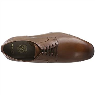 Banfield Walk Derbys Clarks De Cuero Marrón Bronceado Para Hombre