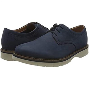 Bayhill Plaoxford Flat Clarks De Hombre Nubuck Azul Oscuro