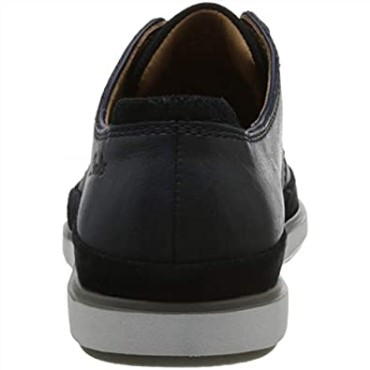 Zapatilla Bratton De Hombre Clarks Cuero Azul Marino Combinación Ante