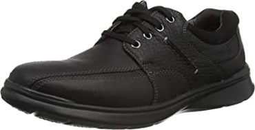 Cotrell Walk Oxford Flat Clarks Para Hombre, Color Negro, Piel Aceitosa