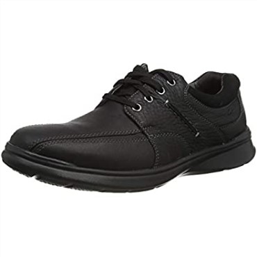 Cotrell Walk Oxford Flat Clarks Para Hombre, Color Negro, Piel Aceitosa
