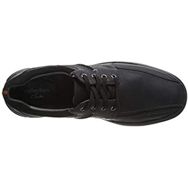 Cotrell Walk Oxford Flat Clarks Para Hombre, Color Negro, Piel Aceitosa