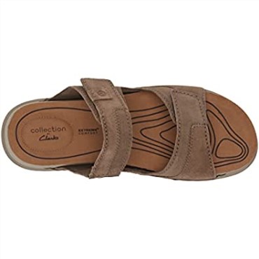 Crestview Easy Sandalia Plana Para Hombre Clarks Olive Suede