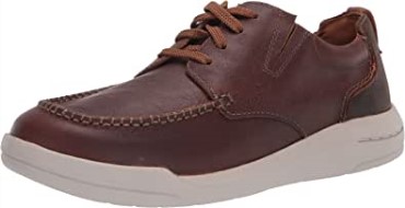 Náuticos Bajos Para Hombre Driftway Clarks En Cuero Marrón Oscuro