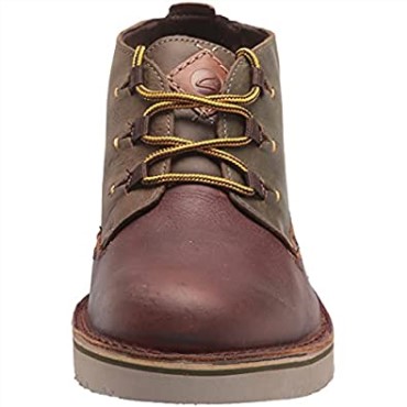 Bota Hombre Eastford Mid Chukka Clarks Marron Oscuro Combi