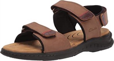 Sandalias Hapsford Creek Para Hombre Clarks Cuero Tostado