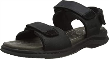 Sandalia Hombre Hapsford Trail Clarks Piel Martillada Negra