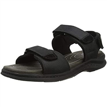 Sandalia Hombre Hapsford Trail Clarks Piel Martillada Negra