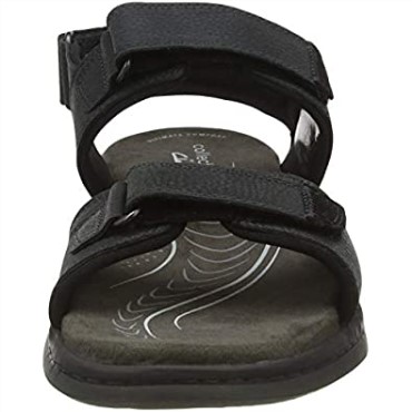 Sandalia Hombre Hapsford Trail Clarks Piel Martillada Negra