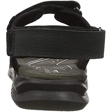 Sandalia Hombre Hapsford Trail Clarks Piel Martillada Negra
