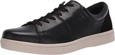 Zapatillas Kitna Vibe Para Hombre Cuero Negro Con Suela Blanca Clarks
