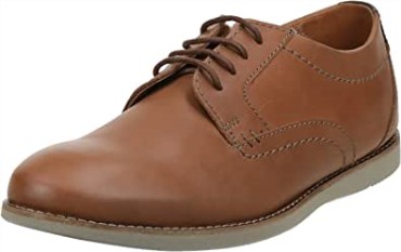 Raharto Pla Derbys Clarks De Cuero Marrón Oscuro Para Hombre