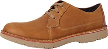 Vargo Walk Hombre Oxford Clarks Marron Cuero Tostado Oscuro