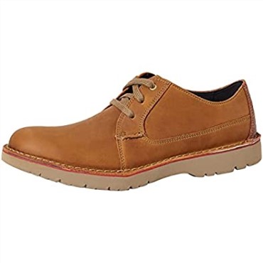 Vargo Walk Hombre Oxford Clarks Marron Cuero Tostado Oscuro