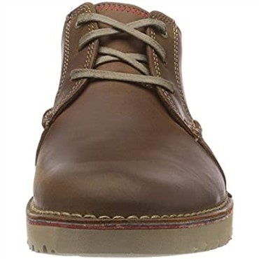 Vargo Walk Hombre Oxford Clarks Marron Cuero Tostado Oscuro