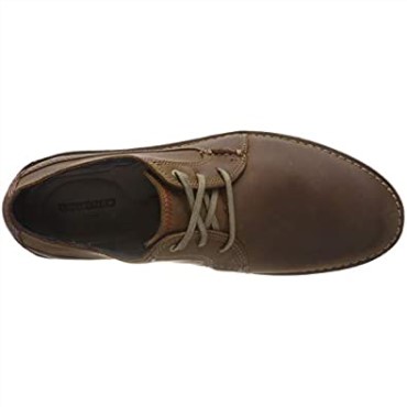 Vargo Walk Hombre Oxford Clarks Marron Cuero Tostado Oscuro