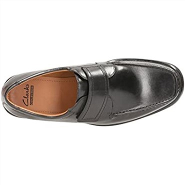 Mocasines Hombre Velcro Huckley Roll Cuero Negro Clarks Negro