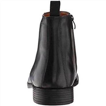 Bota Baja Con Cremallera Tilden Para Hombre Cuero Negro Clarks