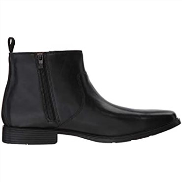 Bota Baja Con Cremallera Tilden Para Hombre Cuero Negro Clarks