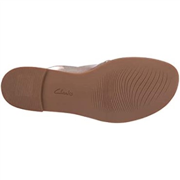 Sandalias Planas Mujer Clarks Reyna Twist Metalizado